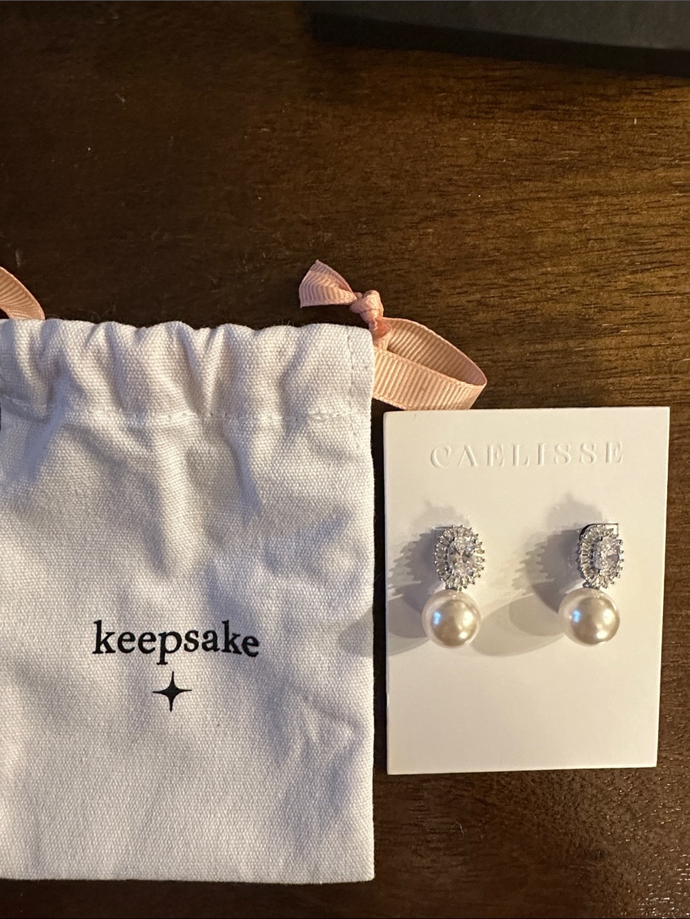 Pearl Drop Crystal Earrings - Silver Diamond and Pearl
